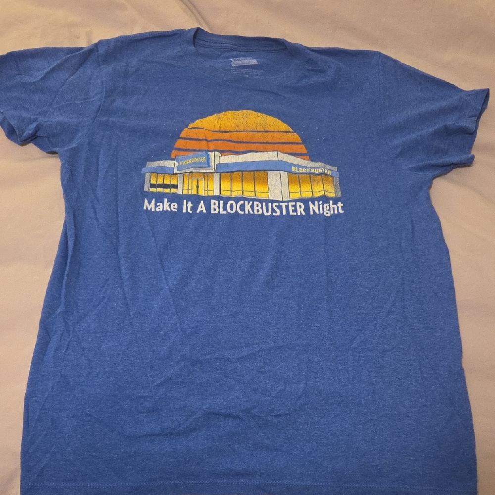*4/$15 Deal Blue Blockbuster Graphic Tee
